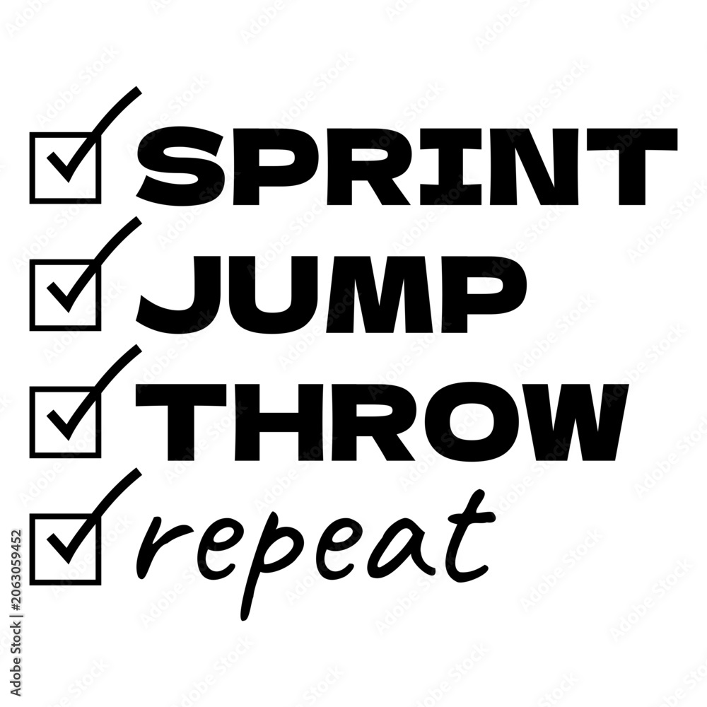 Fototapeta premium Athletic activity checklist quote t-shirt design