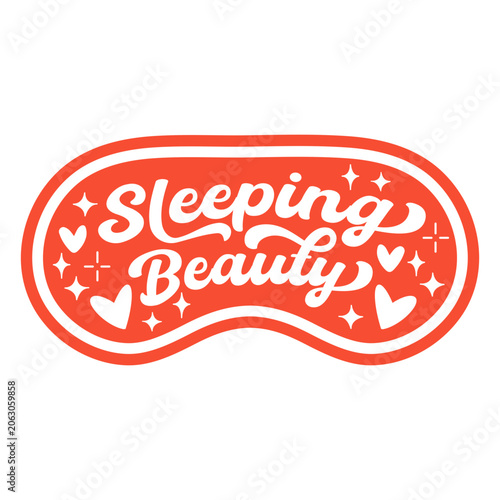 Tableau sur toile Sleeping beauty orange sleep mask
