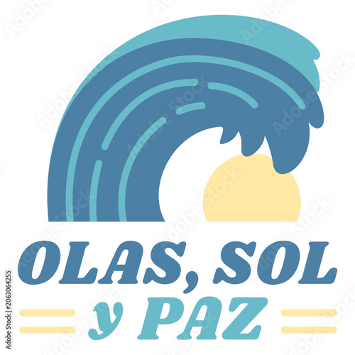 Schilderij op canvas Olas, sol, y paz design