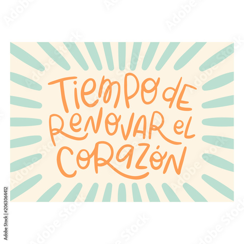 Canvas Print Cheerful motivational quote design about renewing the heart