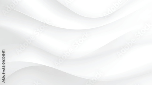 Obraz na plátně White wavy abstract background with smooth curved lines and subtle shading effec