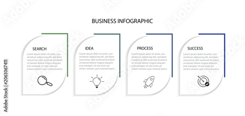 infographics options banner vector illustration with 4 steps timeline, process