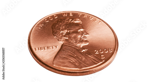 Konstfotografi United States one cent coin with Abraham Lincoln portrait