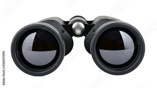 Photos Black rubberized binoculars with silver focus wheel