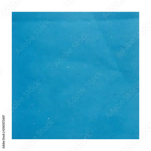 Crumpled blue paper texture isolated on transparent background