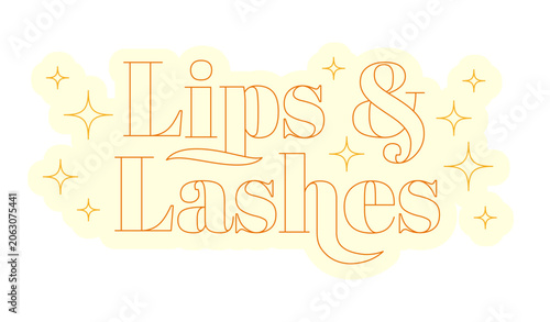 Картината върху платно Chic lips and lashes quote design