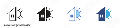 Fotografie Indoor outdoor icons set, Interior exterior symbols, Inside outside icons, Multi
