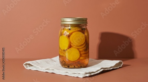 Jar of Pickled Yellow Beets