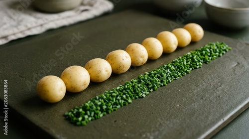 Fresh Potatoes and Chopped Chives Arrangement