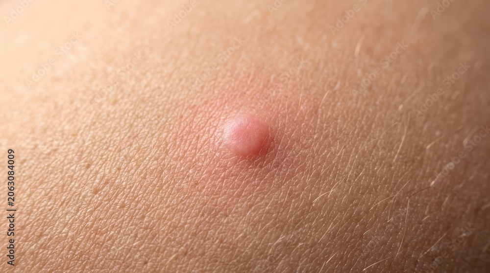 Fototapeta premium Close-Up of Skin Bump Bump Close-Up Health Dermatology Texture Human Body Medical. Concept featuring bump, close-up, health, dermatology, texture for professional commercial design.