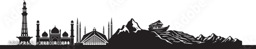 Fotografie Pakistan travel destination grand vector illustration