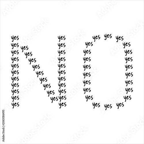 Fotografie No formed by yes words