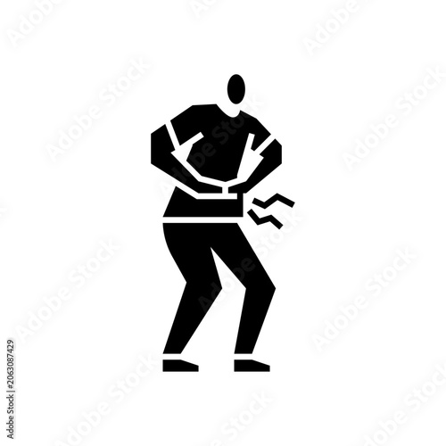 Stomachache glyph icon. Stomachache illustration.