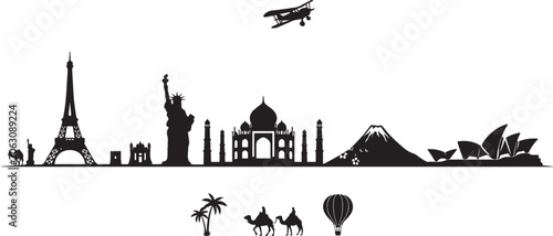 Foto world travel vector pink concept