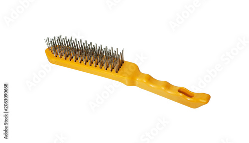 Wire Brush isolated on white . Hand tool .
