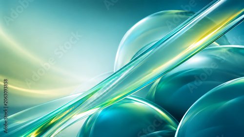 Business Intro Screen with Aqua Liquid Glass Waves and Premium Corporate Abstract Background