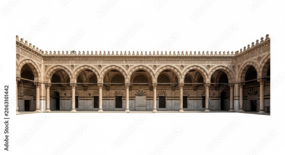 Obraz premium Courtyard of Great Mosque of Kairouan - Medina Architecture, Islamic Heritage