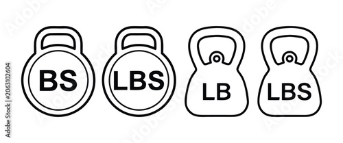Photos Pound Weight Unit Icon Set – Lb, Lbs Mass Measurement, Imperial Scale & Weight C