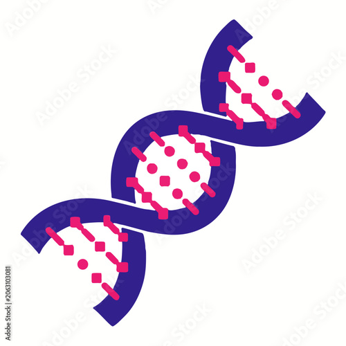 DNA Double Helix Strands Rungs Abstract Medical Vector