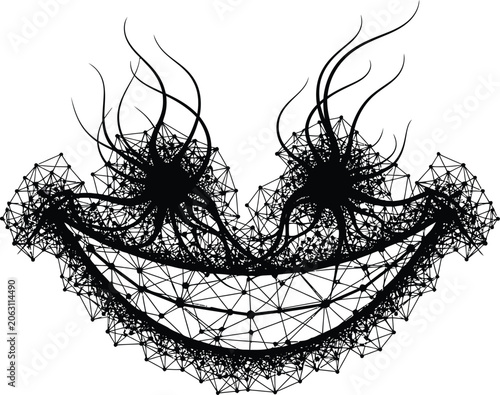 Digital Smile Network Abstract Emotion Symbol Vector