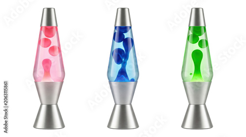 фотографія Three retro liquid lava lamps, isolated on transparent background