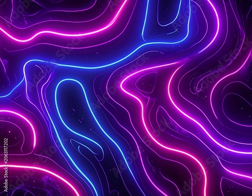 Abstract Neon Line Design
