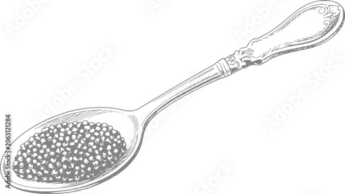 Schilderij op canvas Vintage spoon filled with caviar