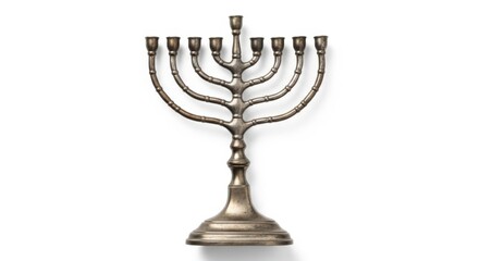 Silver Menorah for Hanukkah Holiday - Traditional Jewish Candlestick