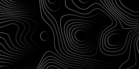 Abstract topographic map contour line pattern on black background with topographic abstract background minimalist elevation geography cartography visualization geometric monochrome structure