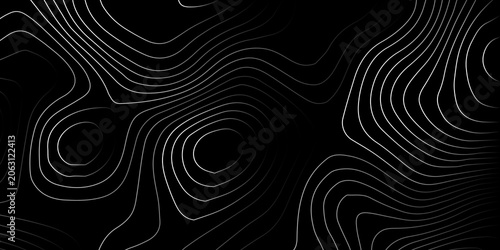 Fotografía Abstract topographic map contour line pattern on black background with topograph