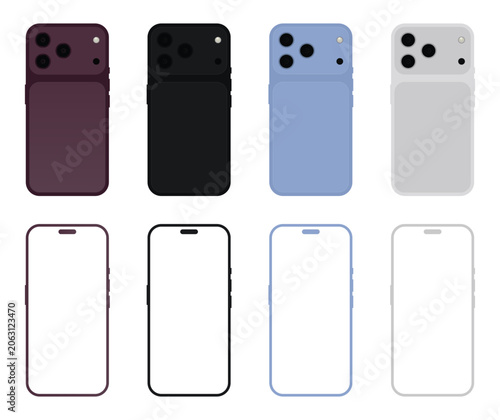 iPhone 18 Pro Max Vector Mockup Design – Premium Modern Smartphone Vector Mockup Design