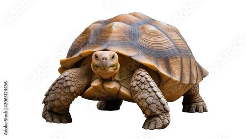 Slika na platnu Sulcata tortoise reptile with textured shell and scaly legs