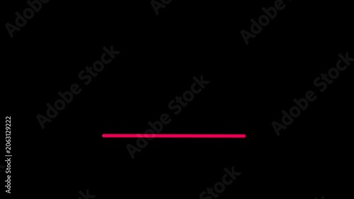 Text marking line animation left and right moving animation on black screen.