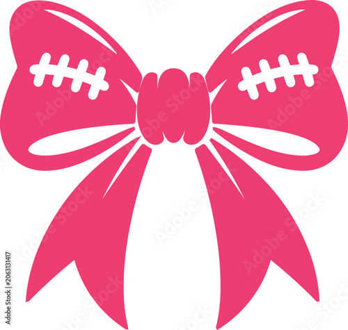 Pink Awareness Bow Design with Football Inspired Lace Pattern for Breast Cancer Campaign  