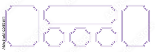 Elegant Decorative Border Frame Collection with Vintage Curved Corner Outline Vector Set
