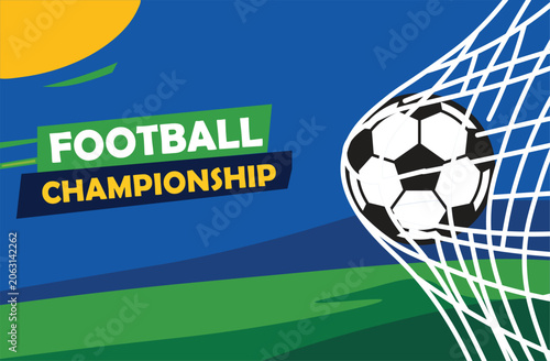 Football Championship Vector – Soccer Ball Goal Celebration Graphic