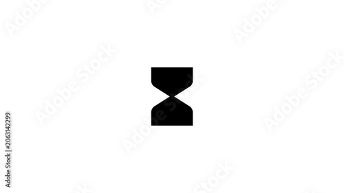 Hourglass Icon Animation Showing Sand Flowing Progression for Loading Status and Time Measurement Seamless Loop 4k Resolution