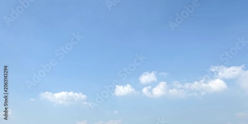 Cloudscape, Timelapse of Bright Blue Sky with Soft White Clouds and Copy Space for Background and Banner Design