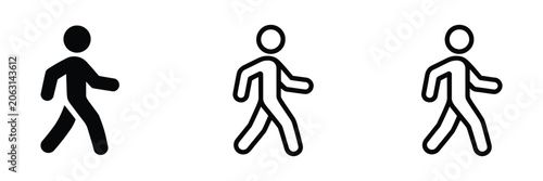 Fotografie Walking man pedestrian icon set, active movement symbols for mobility