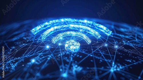 High-speed wireless network tech, futuristic data connection concept, vector background with text copy space.
