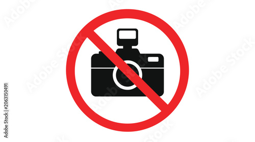 Prohibition icon indicating no photography allowed inside building premises