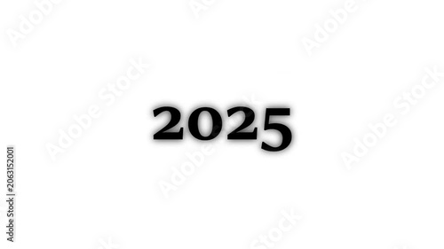 White Flip Calendar Cubes Displaying the Year 2000 on Business 2025 Success Concept with Web Icon and Technology  White Background 4k video animation.