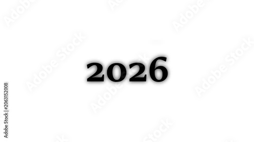 White Flip Calendar Cubes Displaying the Year 2000 on Business 2026 Success Concept with Web Icon and Technology  White Background 4k video animation.