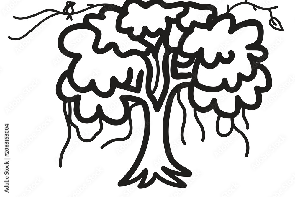 Fototapeta premium Hops plant line drawing