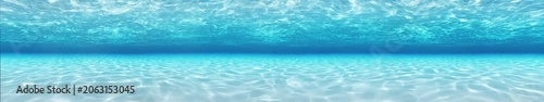 Blue Underwater Ocean View with Sandy Bottom and Light Rays, Tropical Sea Animation, Widescreen Loop