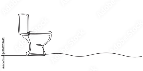Konstfotografi Toilet icon high commode continuous single line drawing concept of hygienic minimalist