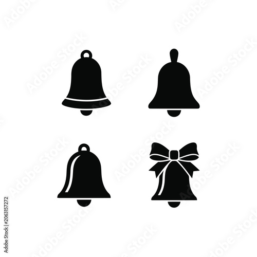 Foto Christmas bell silhouette, isolated on white background.
