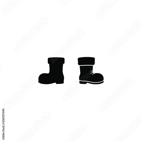 Santa boot silhouette, isolated on white background