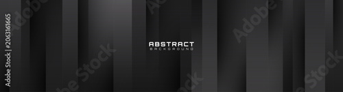 3D black abstract background overlap layer on dark space with vertical shapes effect decoration. Modern graphic design element cutout style concept for web banner, art, flyer, card, or brochure cover