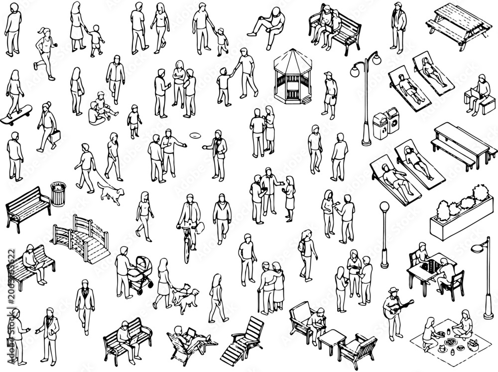 Obraz premium People Plan Vector Set for Architects and Landscape Designers